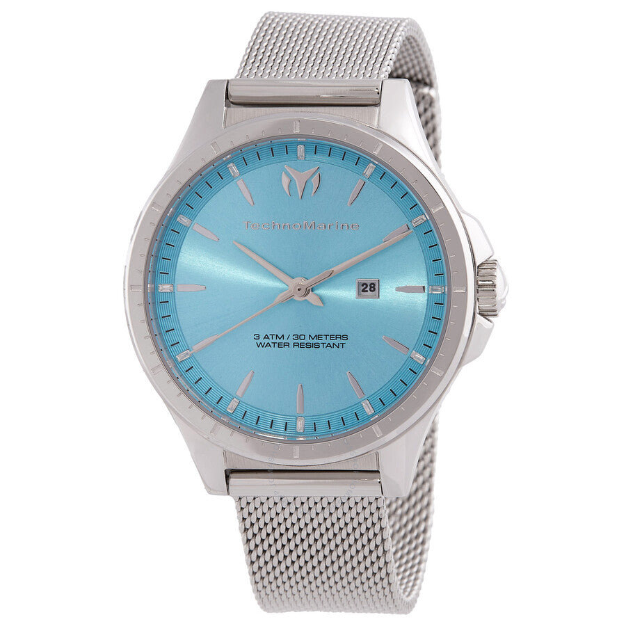 Technomarine MoonSun Date Quartz Light Blue Dial Ladies Watch TM-822035 - Dawson Watches
