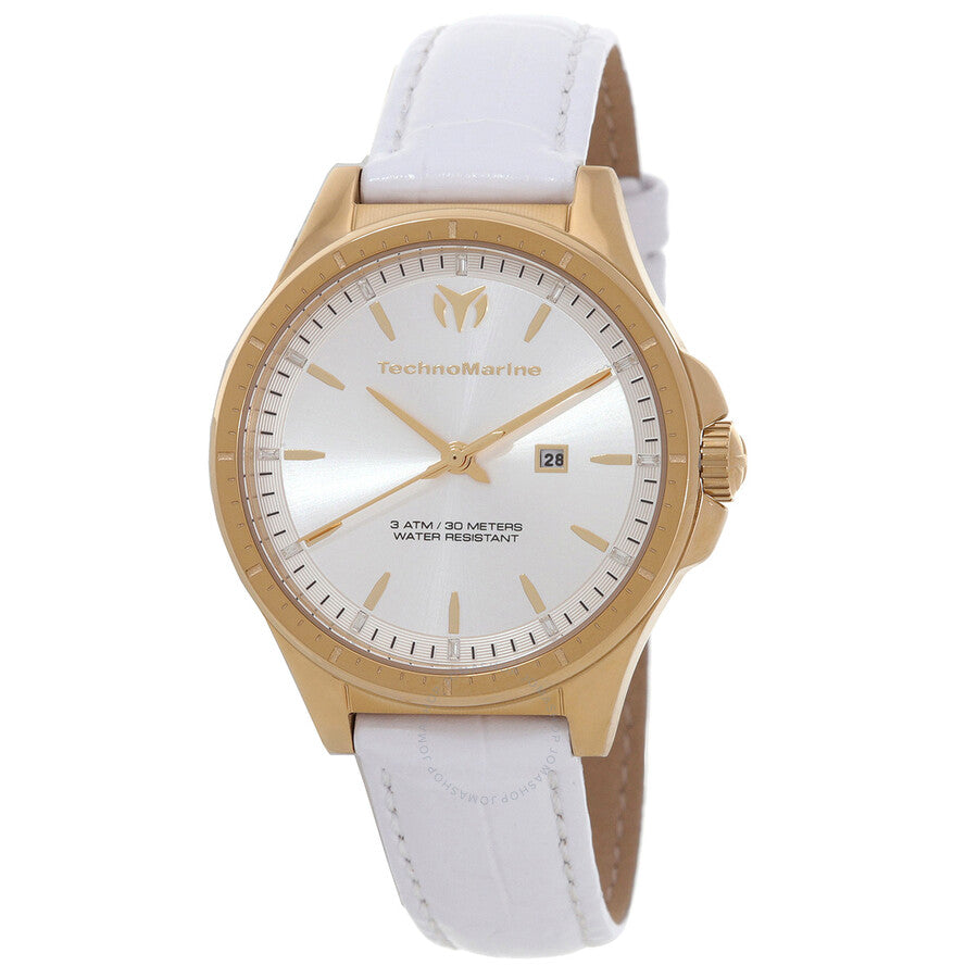 Technomarine MoonSun Date Quartz Silver Dial Ladies Watch TM-822043 - Dawson Watches