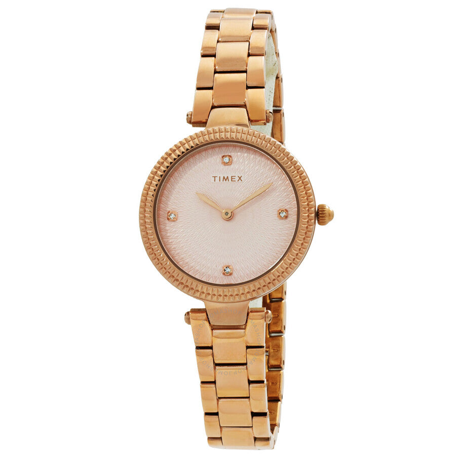 Timex Adorn Quartz Crystal Pink Dial Ladies Watch TW2V24300VQ - Dawson Watches