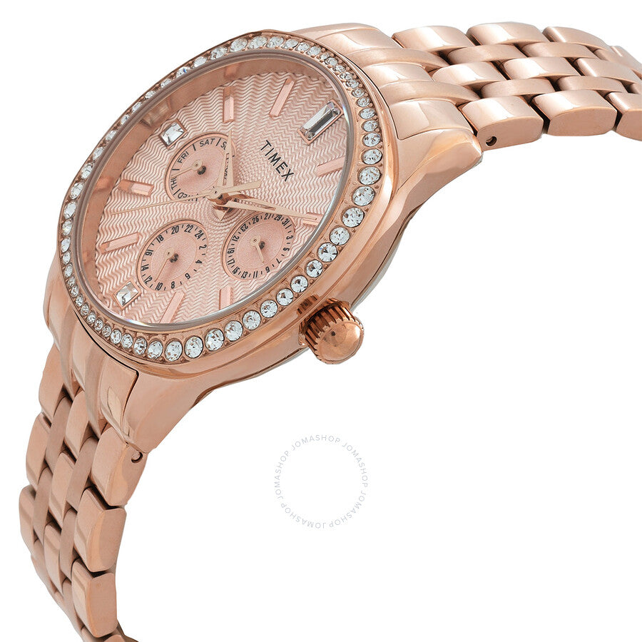 Timex Ariana Multifunction Quartz Crystal Rose Gold Dial Ladies Watch TW2W17800 - Dawson Watches #2
