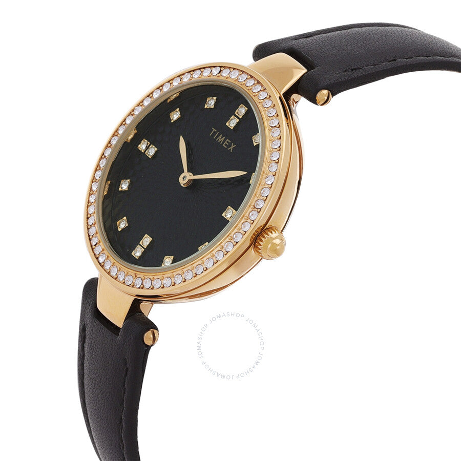 Timex Legacy Quartz Crystal Black Dial Ladies Watch TW2V45100 - Dawson Watches #2