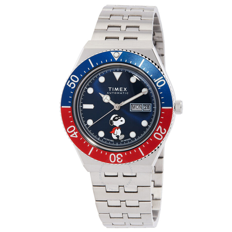 Timex M79 X Peanuts Automatic Blue Dial Men's Watch TW2W475000 - Dawson Watches