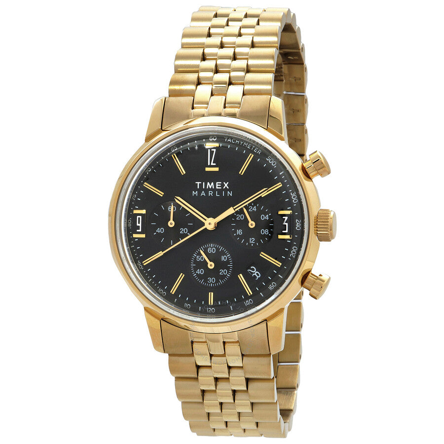 Timex Marlin Chronograph Automatic Black Dial Men's Watch TW2W59900 - Dawson Watches