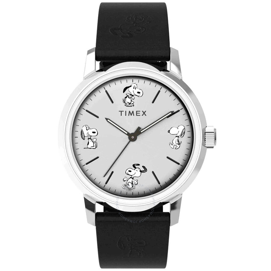 Timex Marlin X Peanuts Sketch Automatic Silver Dial Men's Watch TW2W540000 - Dawson Watches