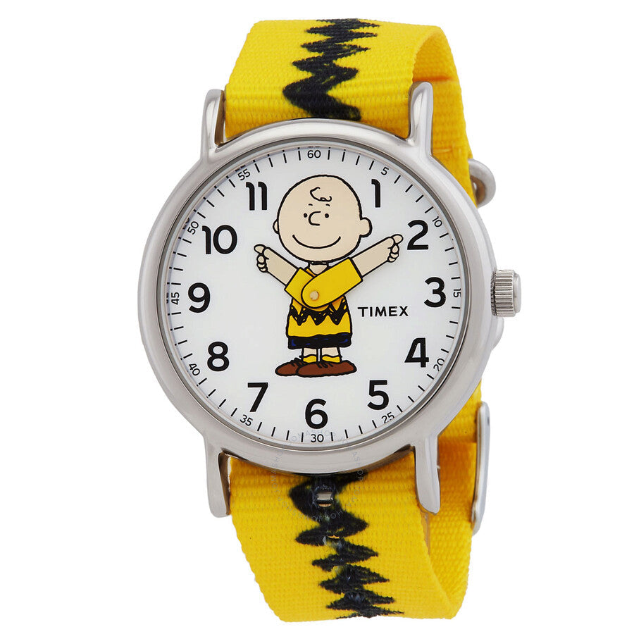 Timex Peanuts Charlie Quartz White Dial Watch TW2R41100BR - Dawson Watches