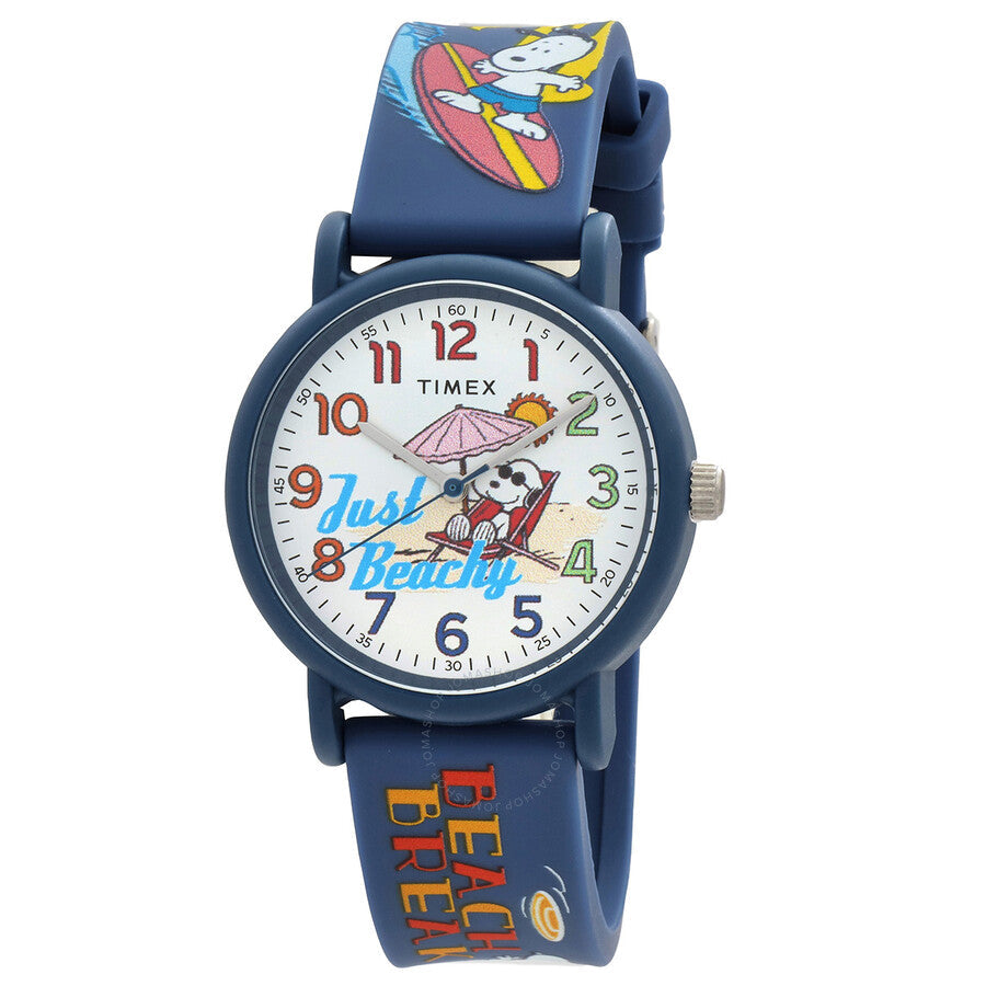 Timex Peanuts Just Beachy Quartz White Dial Unisex Watch TW2V78600 - Dawson Watches