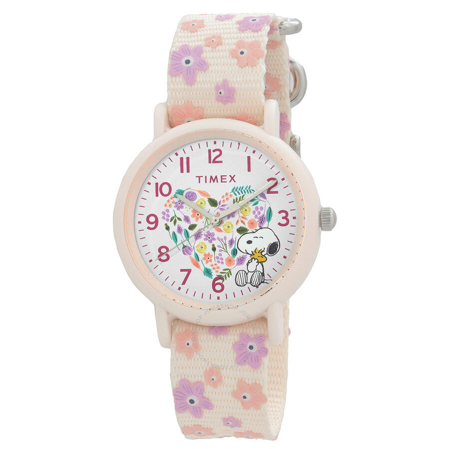 Timex Peanuts Quartz White Dial Ladies Watch TW2W33400 - Dawson Watches