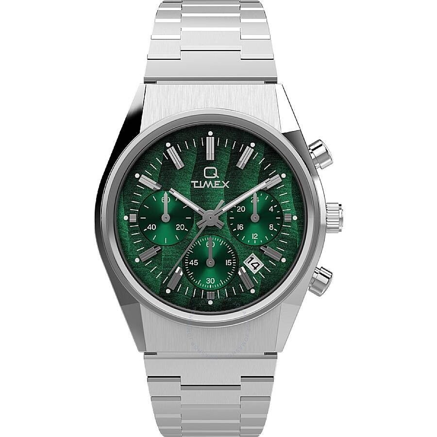 Timex Q Falcon Eye Chronograph Quartz Green Dial Men's Watch TW2W33600 - Dawson Watches