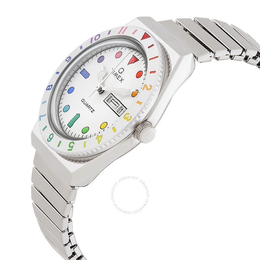 Timex Q Rainbow Quartz Silver Dial Expansion Band Ladies Watch TW2V66000 - Dawson Watches #2