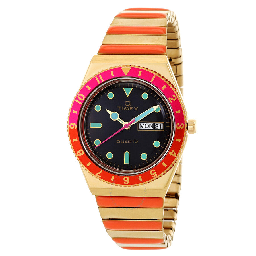 Timex Q Timex Malibu Quartz Black Dial Ladies Watch TW2U81600 - Dawson Watches