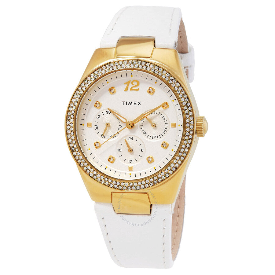 Timex Simone Multifunction Quartz Crystal White Dial Ladies Watch TW2V80500VQ - Dawson Watches