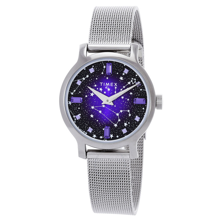 Timex Transcend Celestial Quartz Crystal Purple Dial Ladies Watch TW2V52000 - Dawson Watches