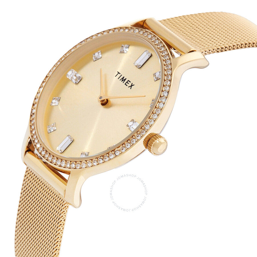 Timex Transcend Quartz Crystal Gold Dial Ladies Watch TW2W19300 - Dawson Watches #2