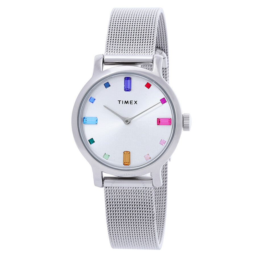 Timex Transcend Quartz Crystal Silver Dial Ladies Watch TW2U92900 - Dawson Watches
