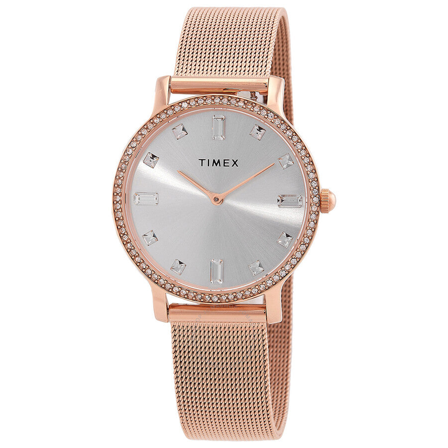 Timex Transcend Quartz Crystal Silver Dial Ladies Watch TW2W19200 - Dawson Watches
