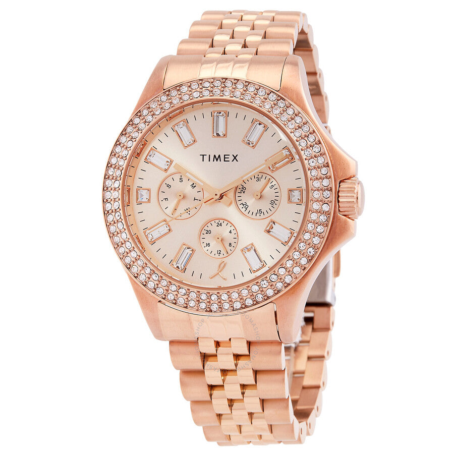 Timex Trend BCRF Kaia Quartz Crystal Rose Gold Dial Ladies Watch TW2V96700 - Dawson Watches