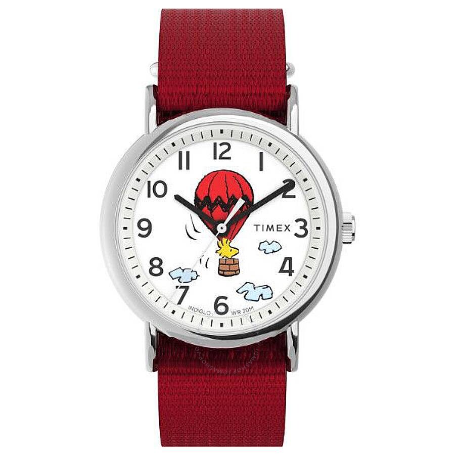 Timex Weekender x Peanuts Ballon Quartz White Dial Watch TW2Y11700 - Dawson Watches