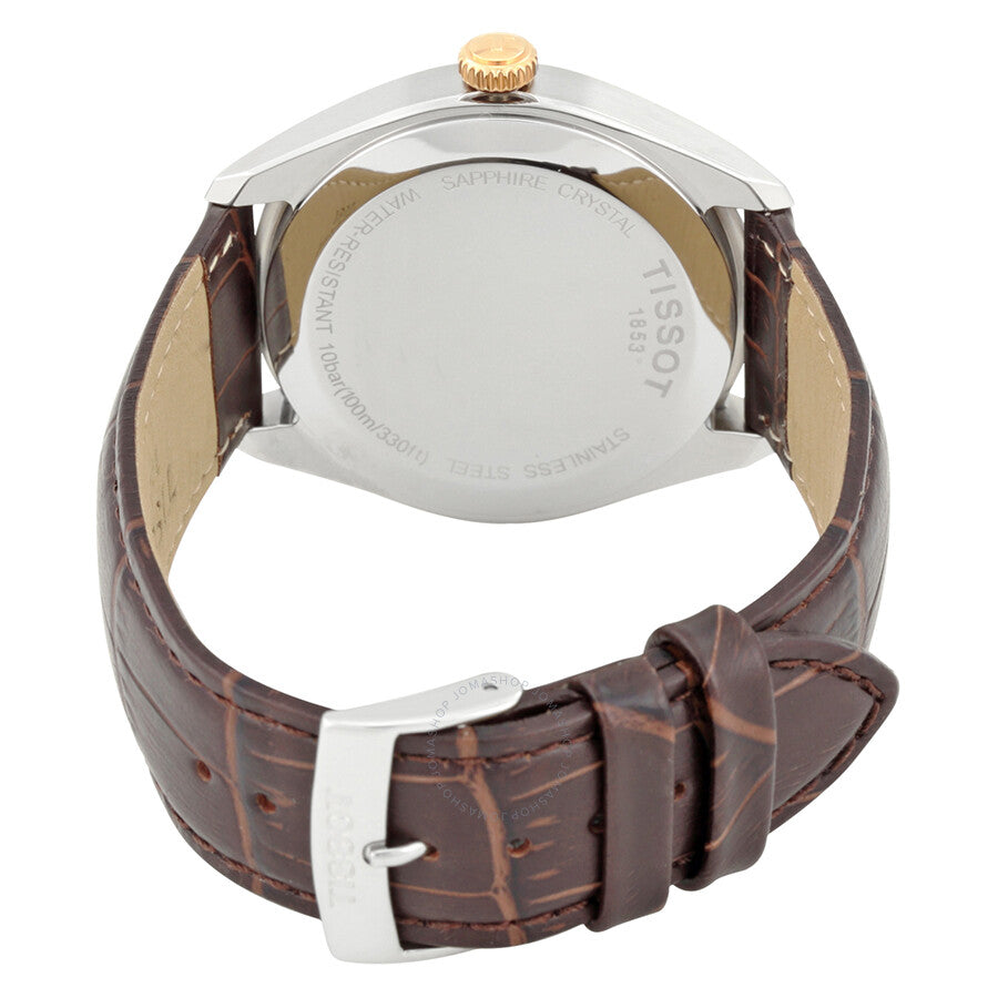 Tissot PR100 Silver Dial Brown Leather Men's Watch T1014102603100 - Dawson Watches #3