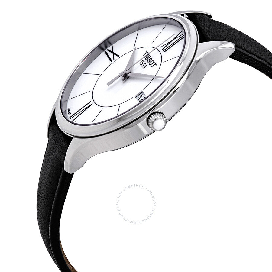 Tissot Bella Ora White Dial Black Leather Ladies Watch T1032101601800 - Dawson Watches #2