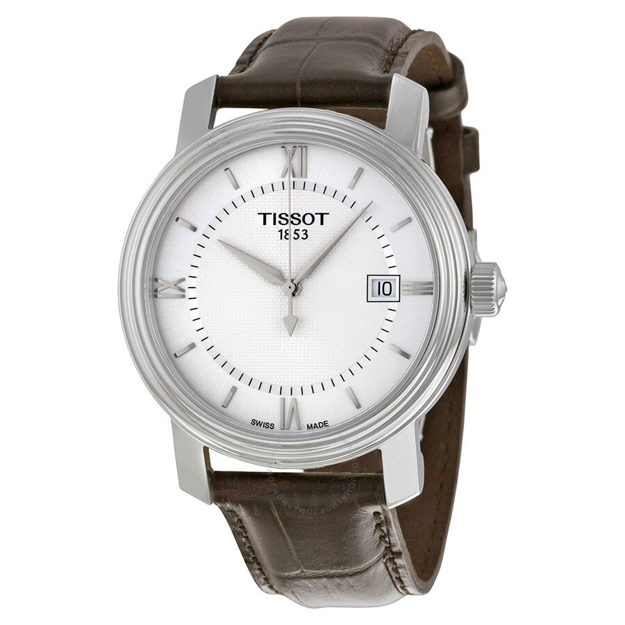 Tissot Bridgeport Quartz Silver Dial Brown Leather Men's Watch T0974101603800 - Dawson Watches