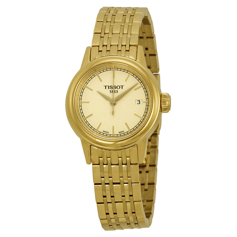 Tissot Carson Champagne Dial Yellow Gold PVD Ladies Watch T0852103302100 - Dawson Watches