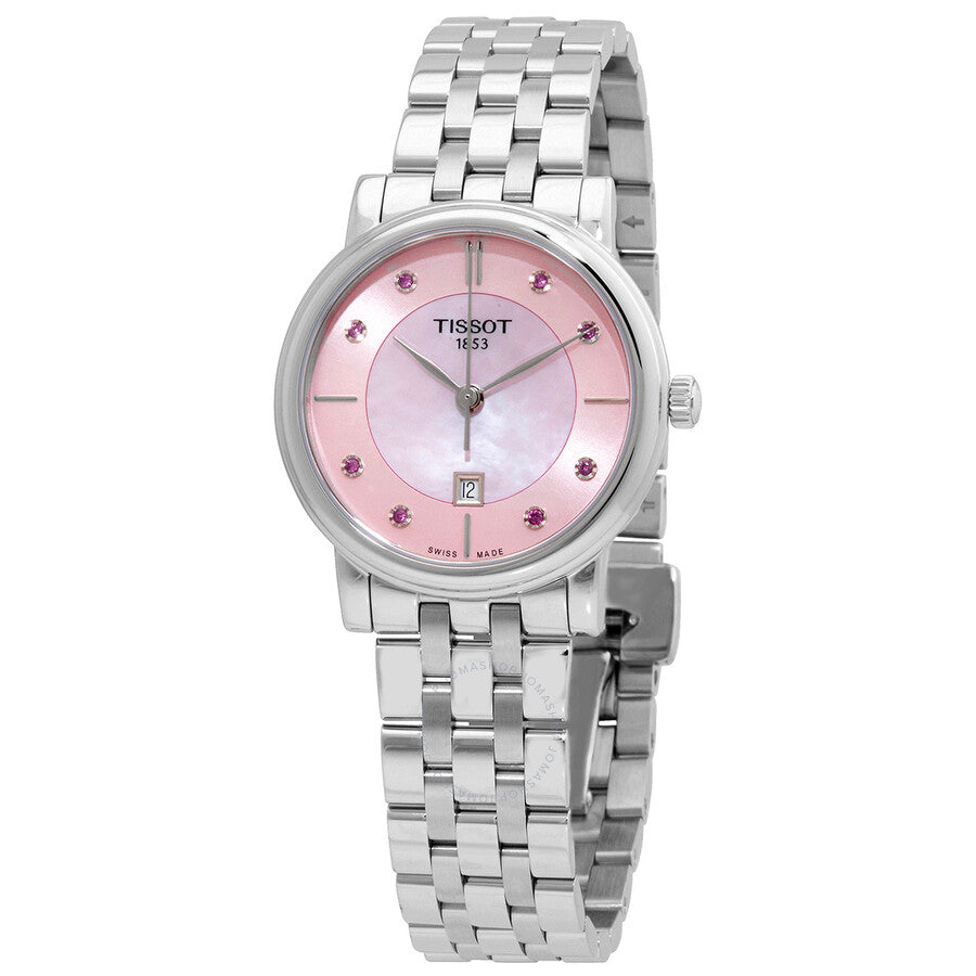 Tissot Carson Quartz Diamond Pink Mother of Pearl Dial Ladies Watch T122.210.11.159.00 - Dawson Watches