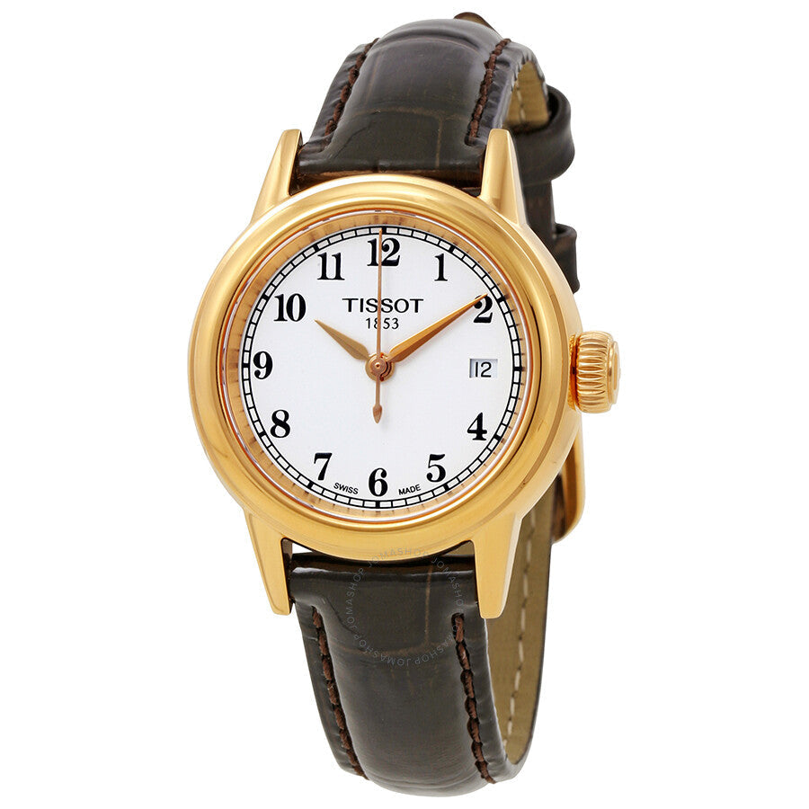 Tissot Carson White Dial Brown Leather Ladies Watch T0852103601200 - Dawson Watches