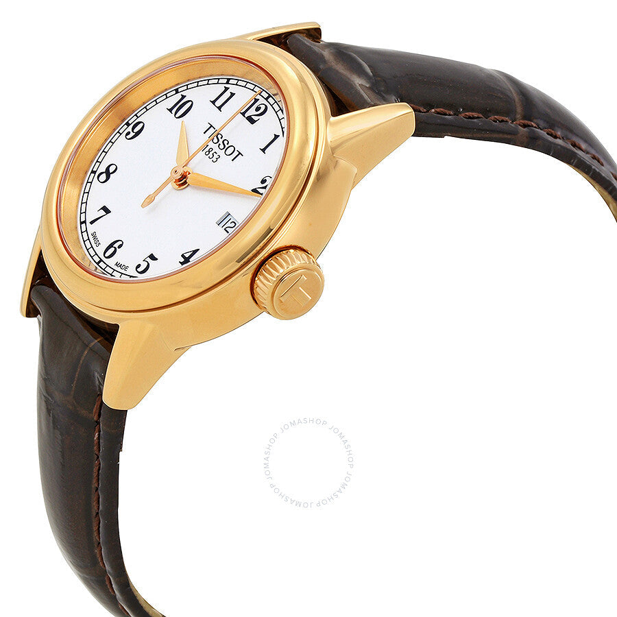 Tissot Carson White Dial Brown Leather Ladies Watch T0852103601200 - Dawson Watches #2