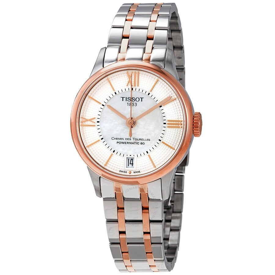 Tissot Chemin des Tourelles Automatic Mother of Pearl Dial Ladies Watch T099.207.22.118.02 - Dawson Watches