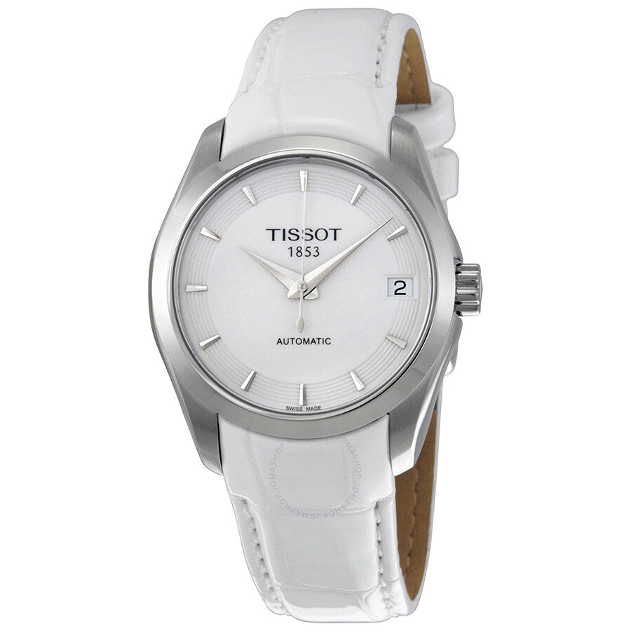 Tissot Couturier Automatic White Dial Ladies Watch T0352071601100 - Dawson Watches