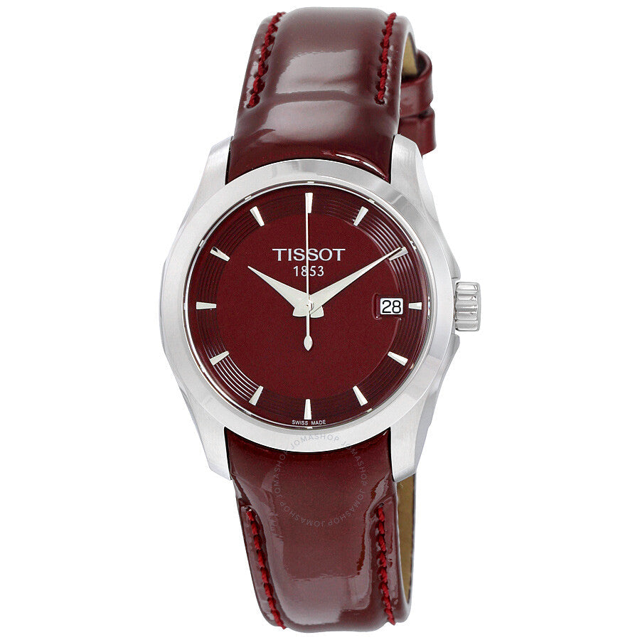Tissot Couturier Burgundy Dial Ladies Watch T035.210.16.371.00 - Dawson Watches