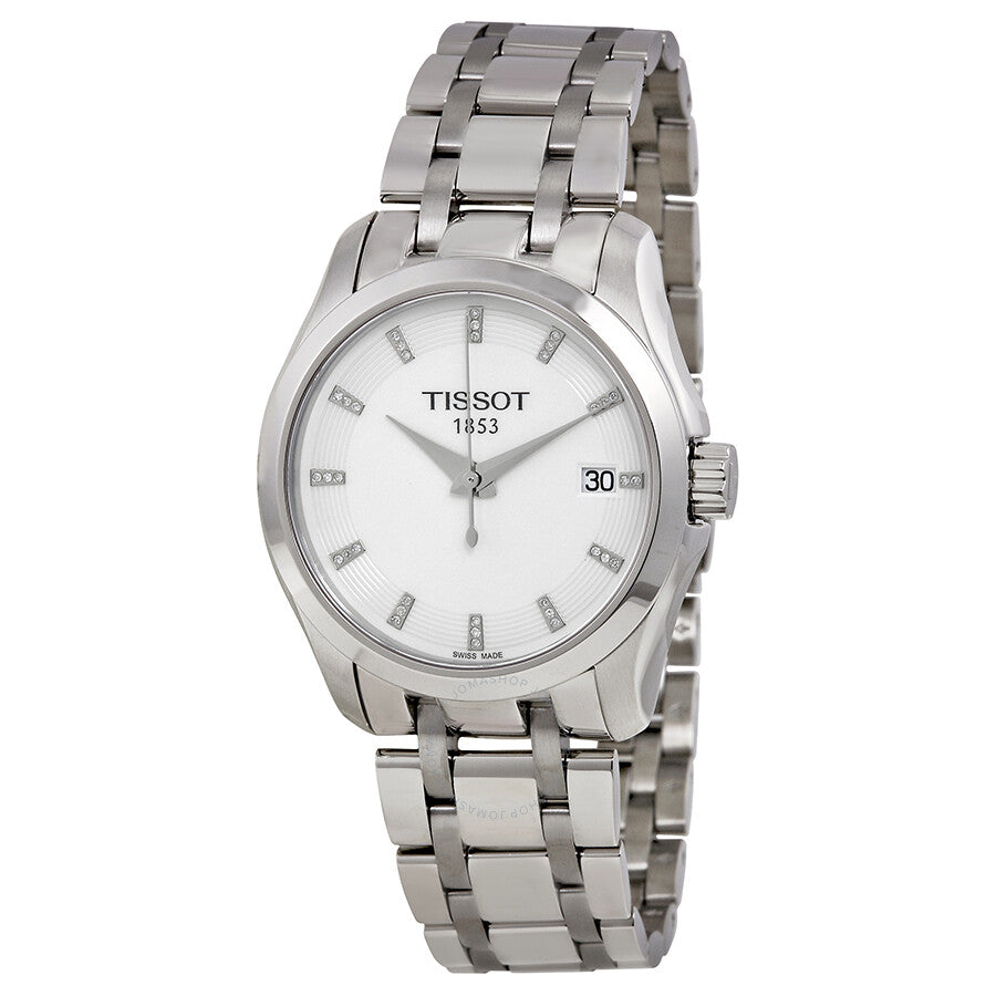 Tissot Couturier Silver Dial Diamond Markers Ladies Watch T0352101101600 - Dawson Watches