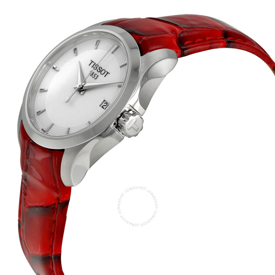 Tissot Couturier White Dial Red Leather Ladies Watch T0352101601101 - Dawson Watches #2