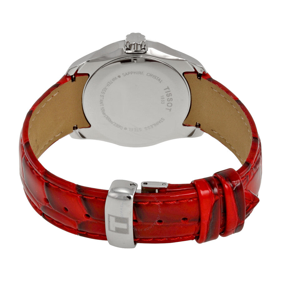 Tissot Couturier White Dial Red Leather Ladies Watch T0352101601101 - Dawson Watches #3