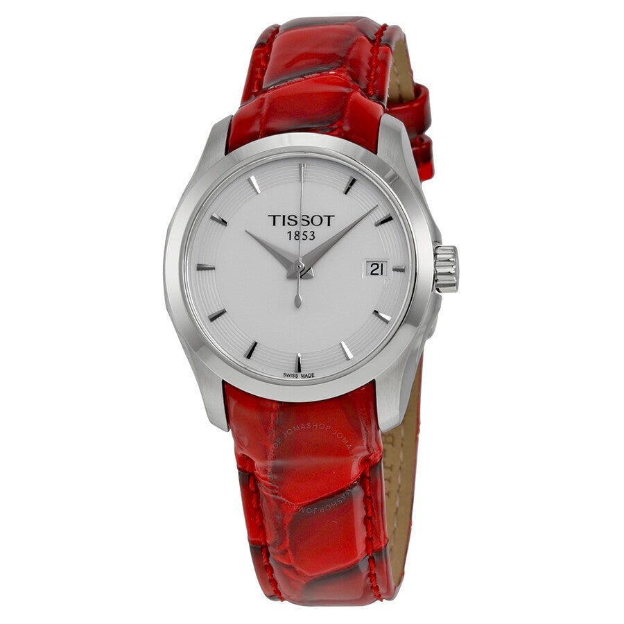 Tissot Couturier White Dial Red Leather Ladies Watch T0352101601101 - Dawson Watches
