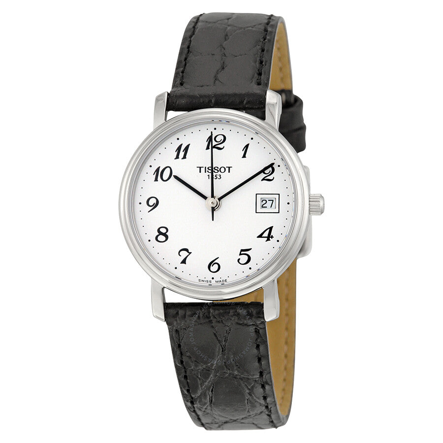 Tissot Desire White Dial Black Leather Ladies Watch T52.1.121.12 - Dawson Watches