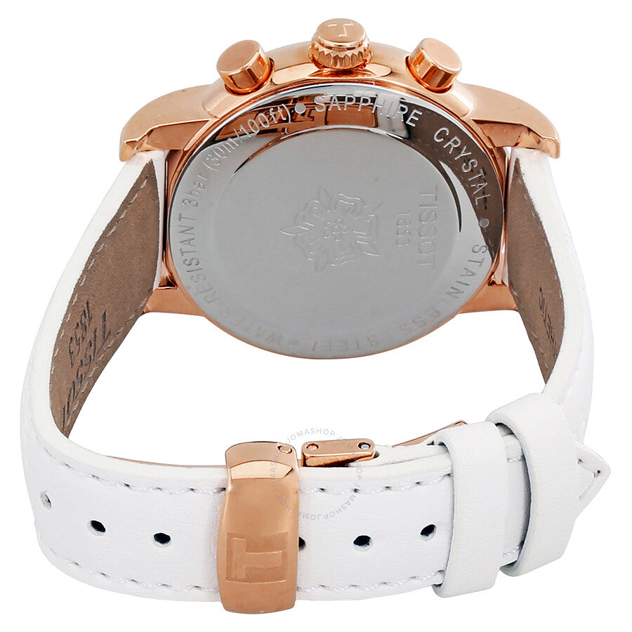 Tissot Dressport White Mother of Pearl Dial White Leather Ladies Watch T0502176711701 - Dawson Watches #3