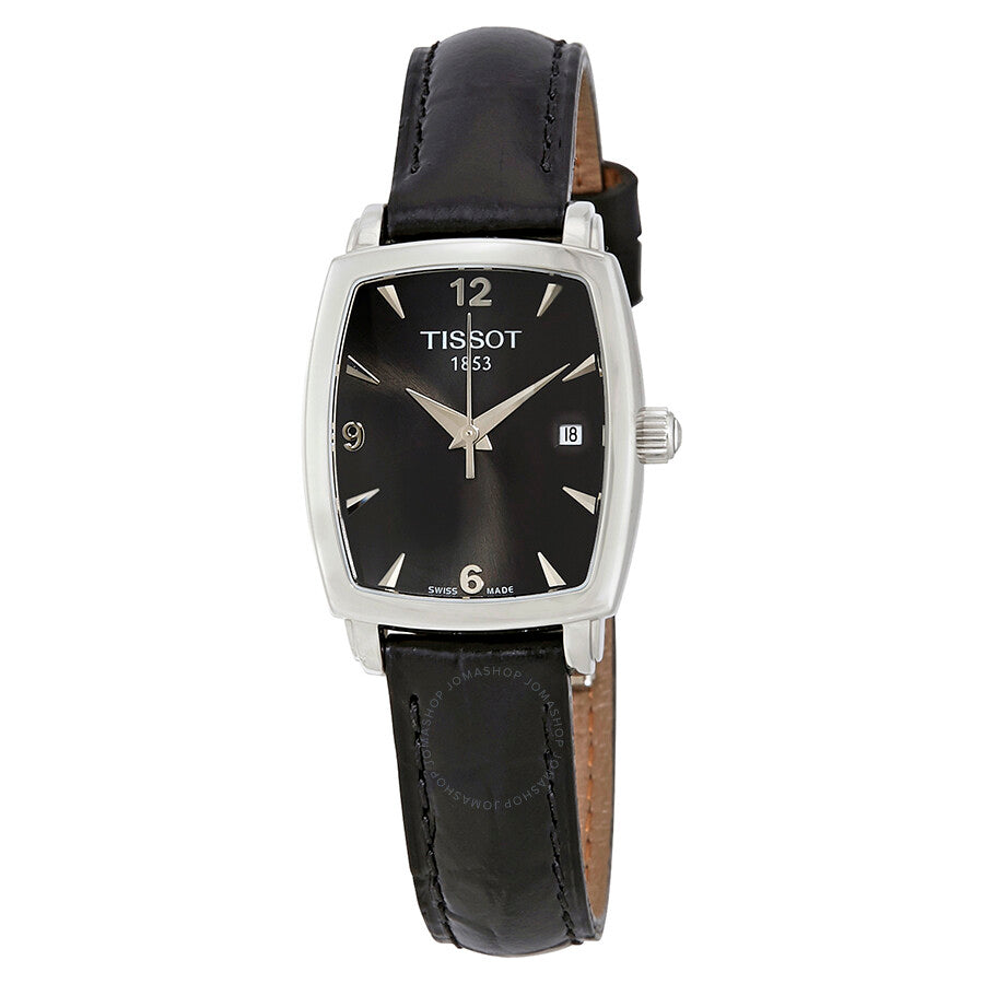 Tissot Everytime Black Dial Black Leather Ladies Watch T057.910.16.057.00 - Dawson Watches