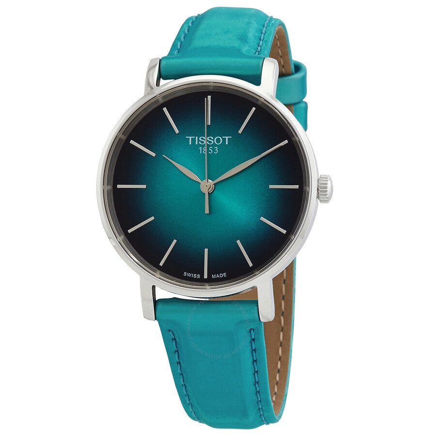 Tissot Everytime Lady Quartz Turquoise Dial Watch T1432101709100 - Dawson Watches