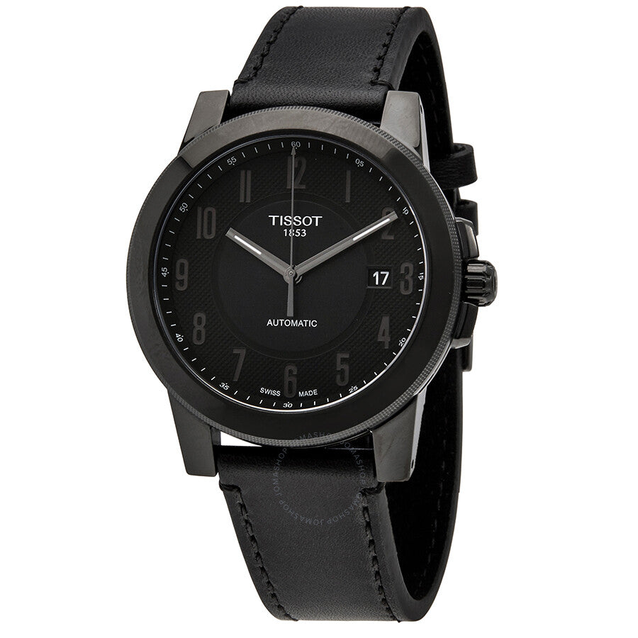 Tissot Gentleman Black Dial Black Leather Men's Watch T098.407.36.052.00 - Dawson Watches