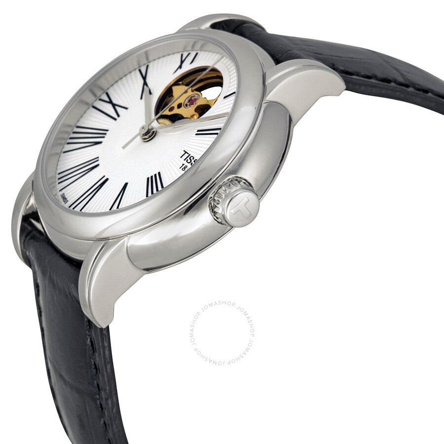Tissot Lady Heart Silver Dial Automatic Black Leather Ladies Watch T050.207.16.033.00 - Dawson Watches #2