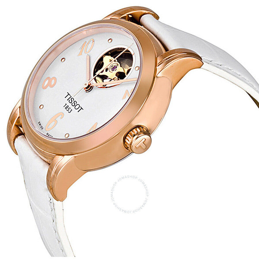 Tissot Lady Heart White Dial Automatic White Leather Ladies Watch T0502073601700 - Dawson Watches #2