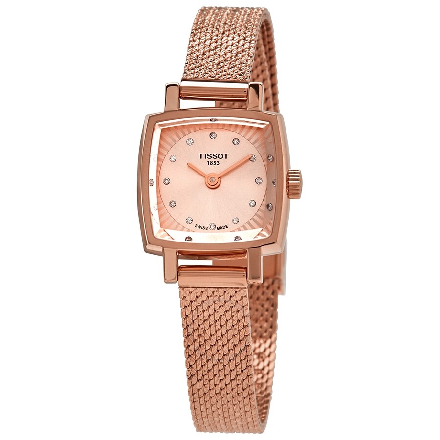 Tissot Lovely Square Diamond Rose Dial Ladies Watch T058.109.33.456.00 - Dawson Watches