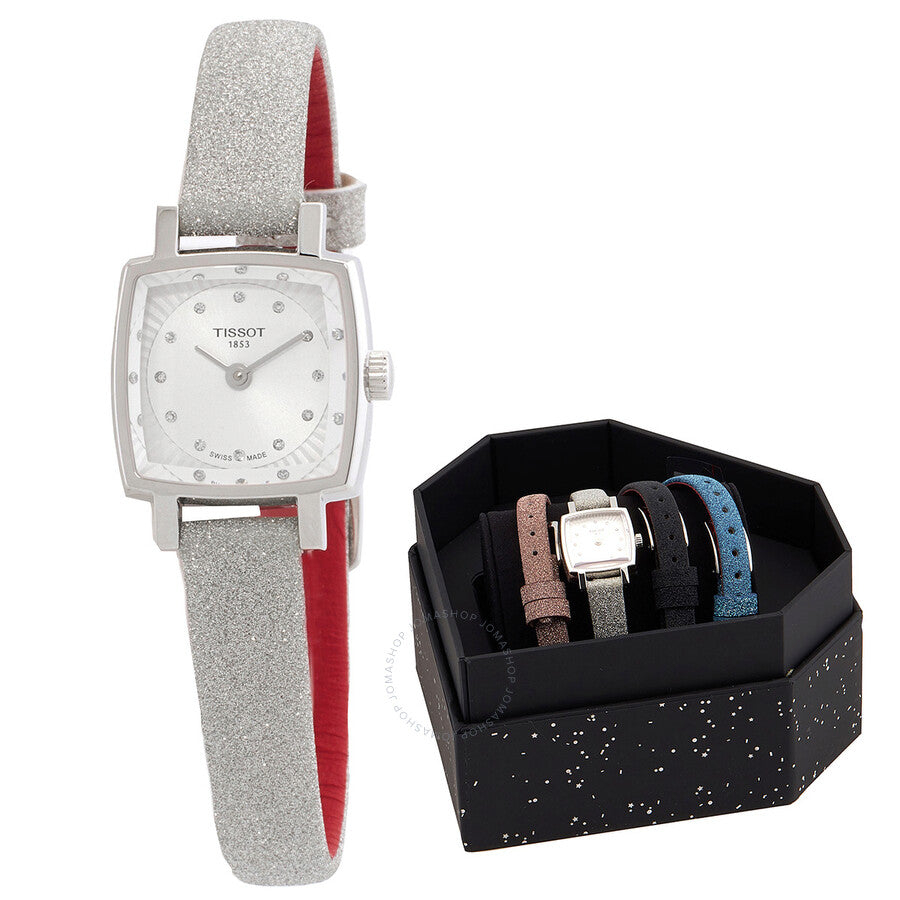Tissot Lovely Square Festive Kit Quartz Diamond Silver Dial Ladies Watch T0581091703602 - Dawson Watches