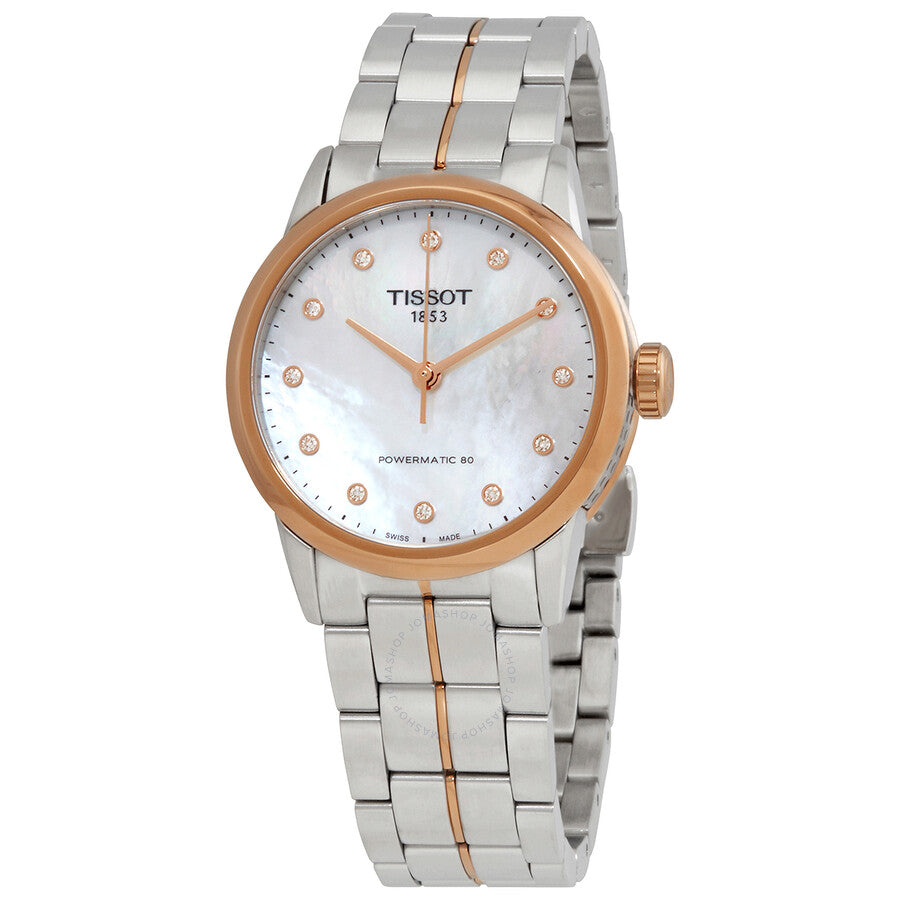 Tissot Luxury Automatic Diamond White Mother of Pearl Dial Ladies Watch T086.207.22.116.00 - Dawson Watches