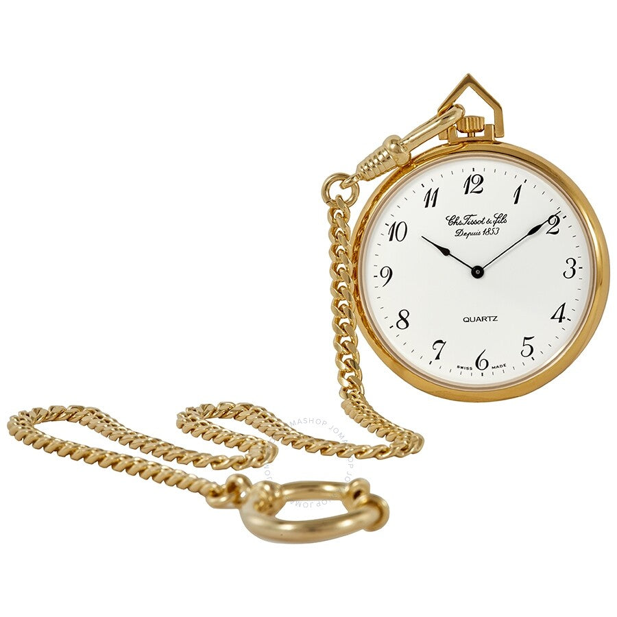 Tissot Quartz White Dial Unisex Pocket Watch T82.4.554.12 - Dawson Watches