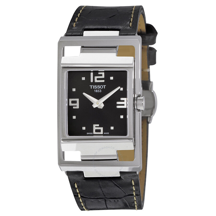 Tissot My-T Open Black Dial Black Leather Ladies Watch T032.309.16.057.00 - Dawson Watches