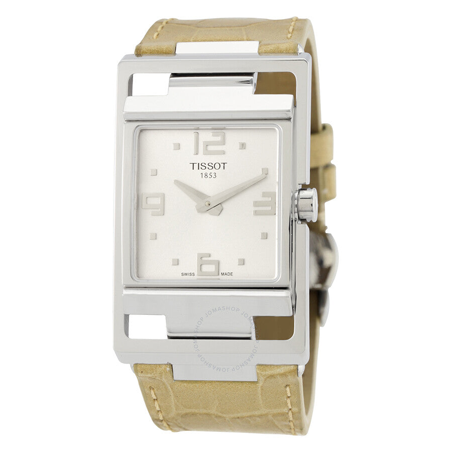 Tissot My T Silver Dial Beige Leather Ladies Watch T032.309.16.037.00 - Dawson Watches