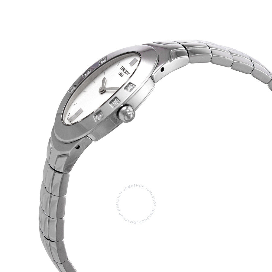 Tissot Oval-T Quartz Diamond Silver Dial Ladies Watch T47.1.485.31 - Dawson Watches #2