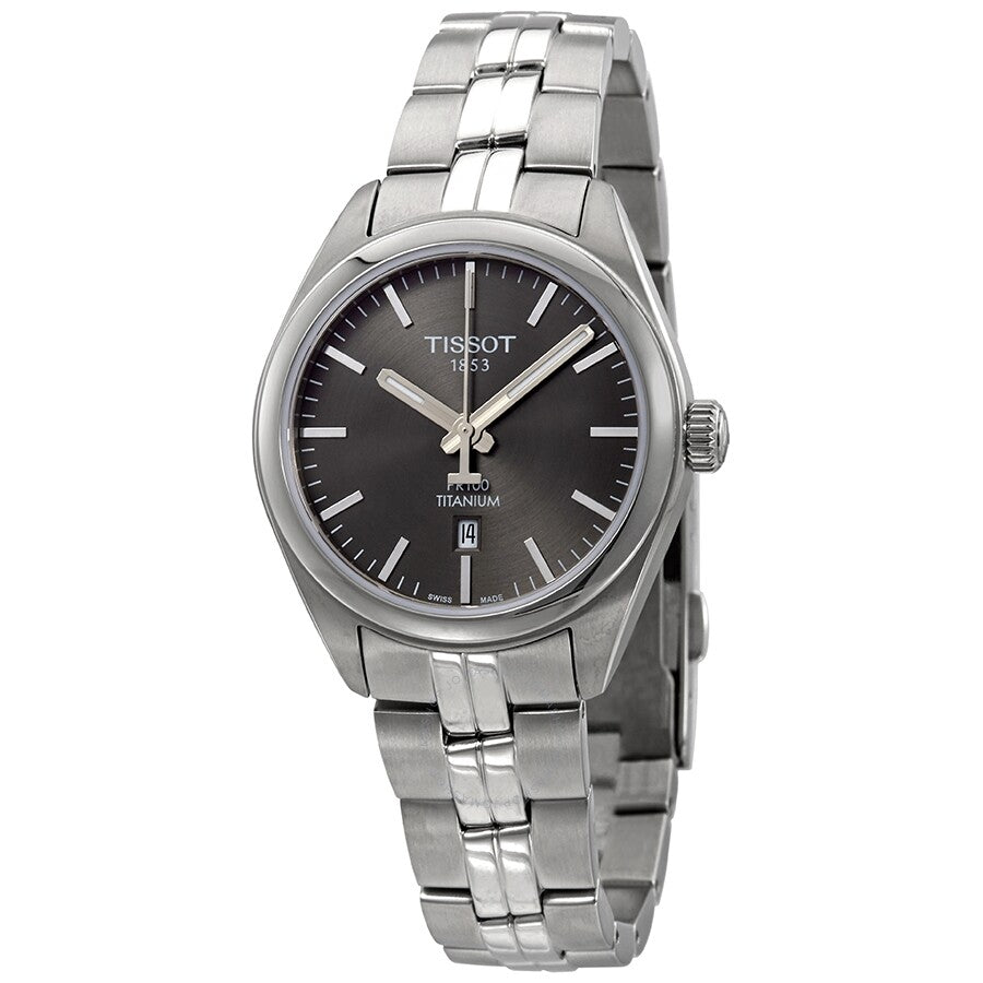 Tissot PR 100 Anthracite Dial Ladies Titanium Watch T101.210.44.061.00 - Dawson Watches